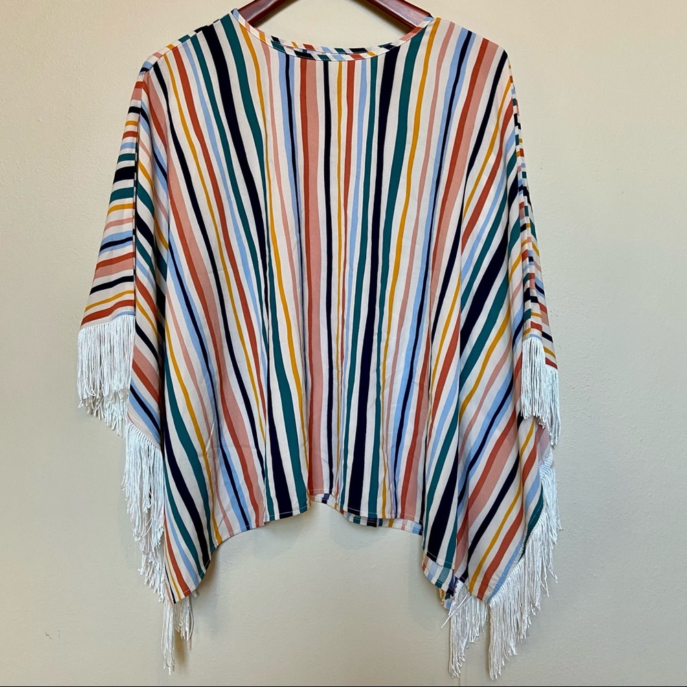 SHEIN women’s Striped Fringe Cover-Up. One-Size BNWOT
